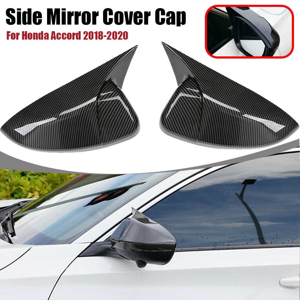 Carbon Fiber Style Side Rearview Mirror Cover Trim for Honda Accord (2018–2020)