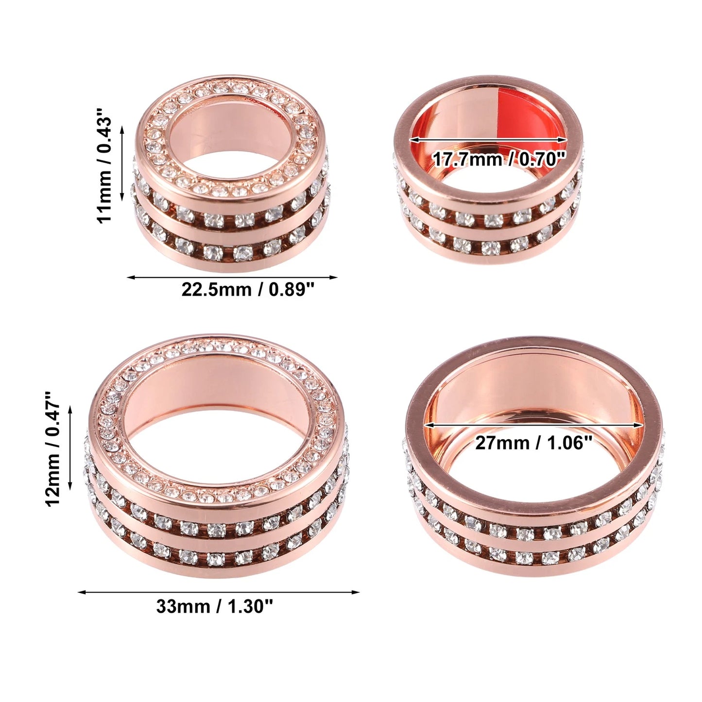 AC Media Tune Knob Cover Ring for BMW 3 Series F30 (2012-2019) - 3 x Pcs