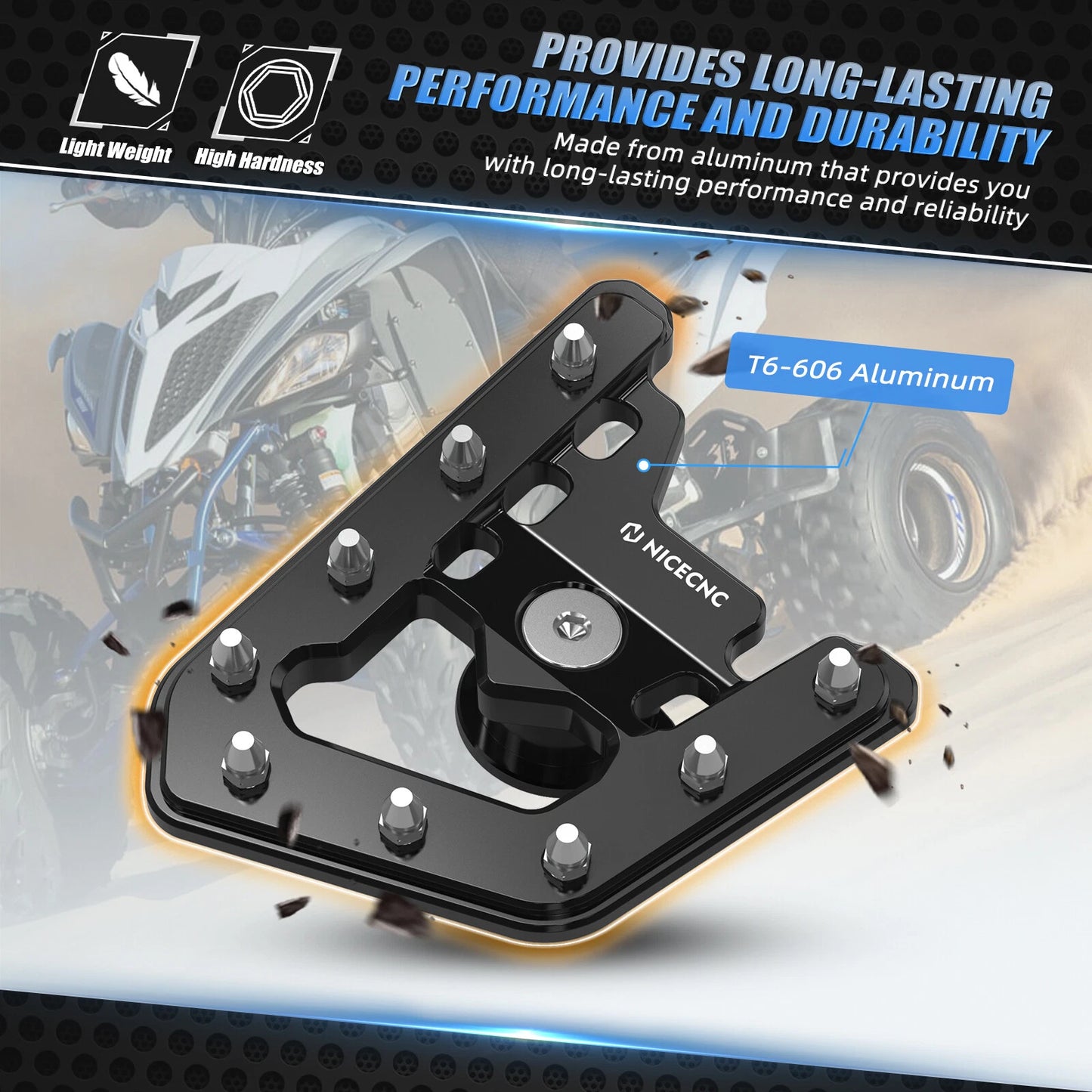 Brake Lever Pedal Pad Extender for Yamaha Raptor 700 (2006-2012)