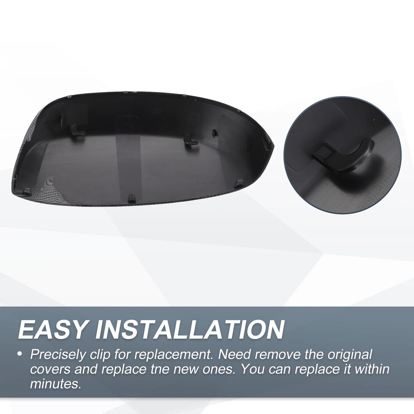 1 x Rearview Mirror Cover Cap Black Carbon Fiber for Chevrolet Avalanche