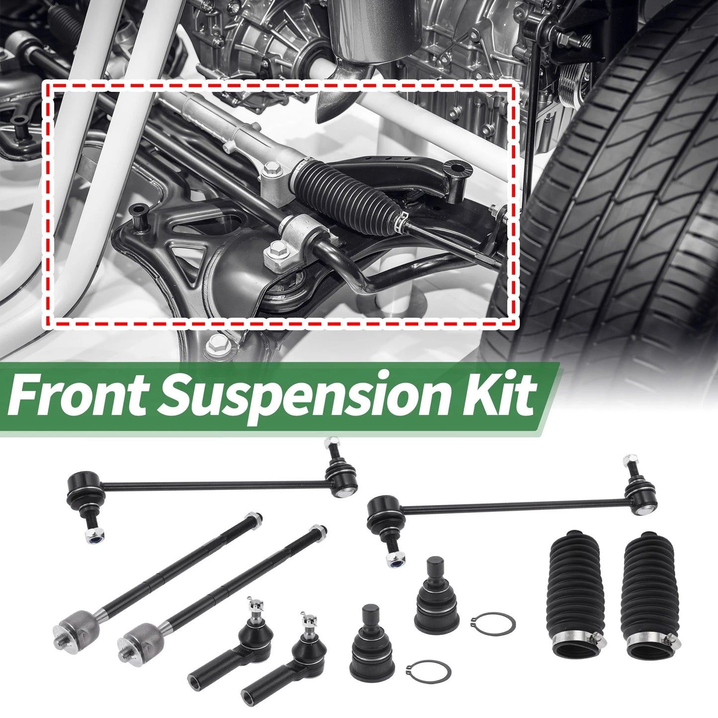 10 x Front Suspension Tie Rod Ends Sway Bar Link Ball Joint for Mazda