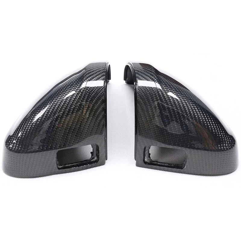 Carbon Fiber Side Mirror Cover Caps Replace for Audi A4 B9 17-23 w/ Lane Assist