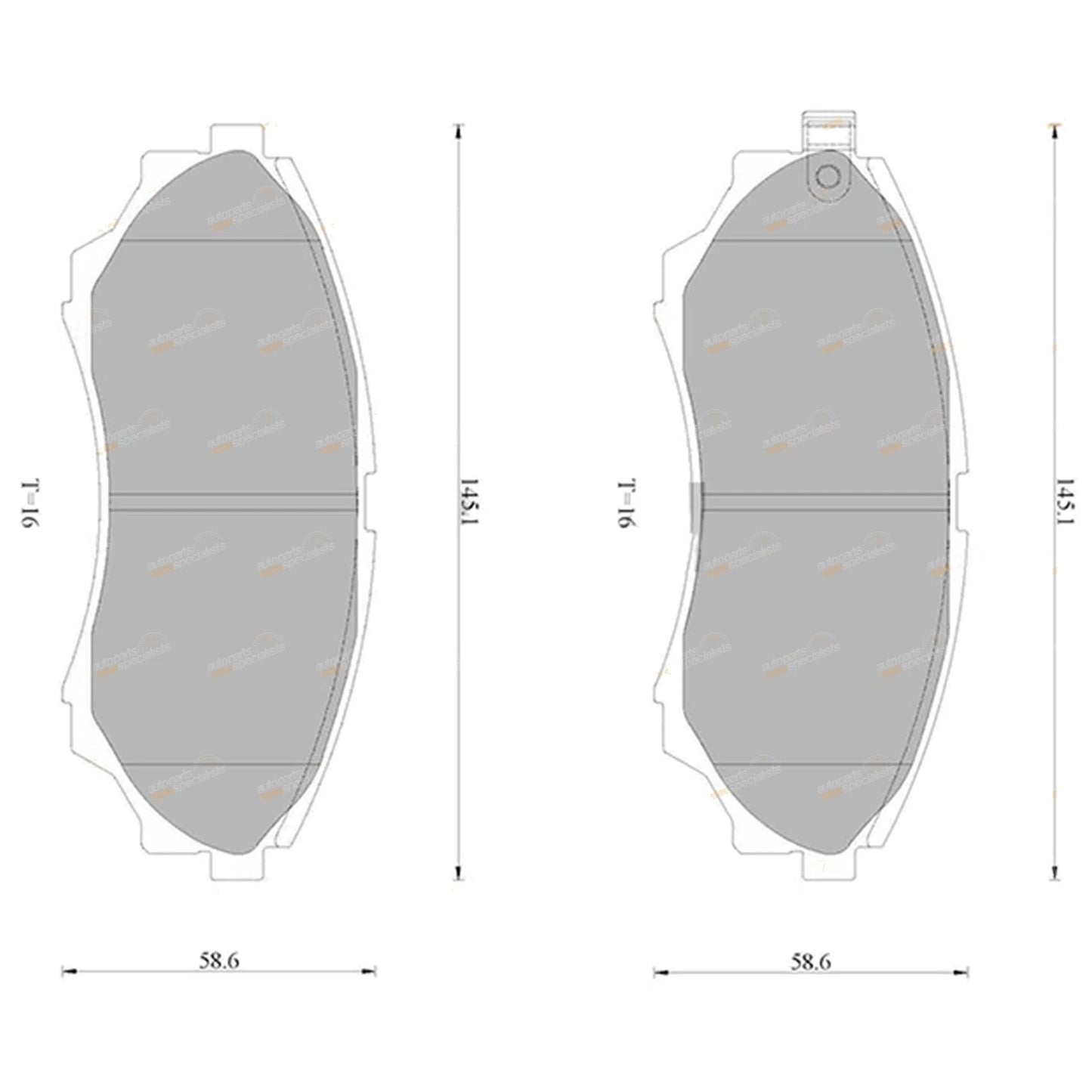 Front Disc Brake Pad Set for Mazda B2600 UN Bravo (2002 - 2006)