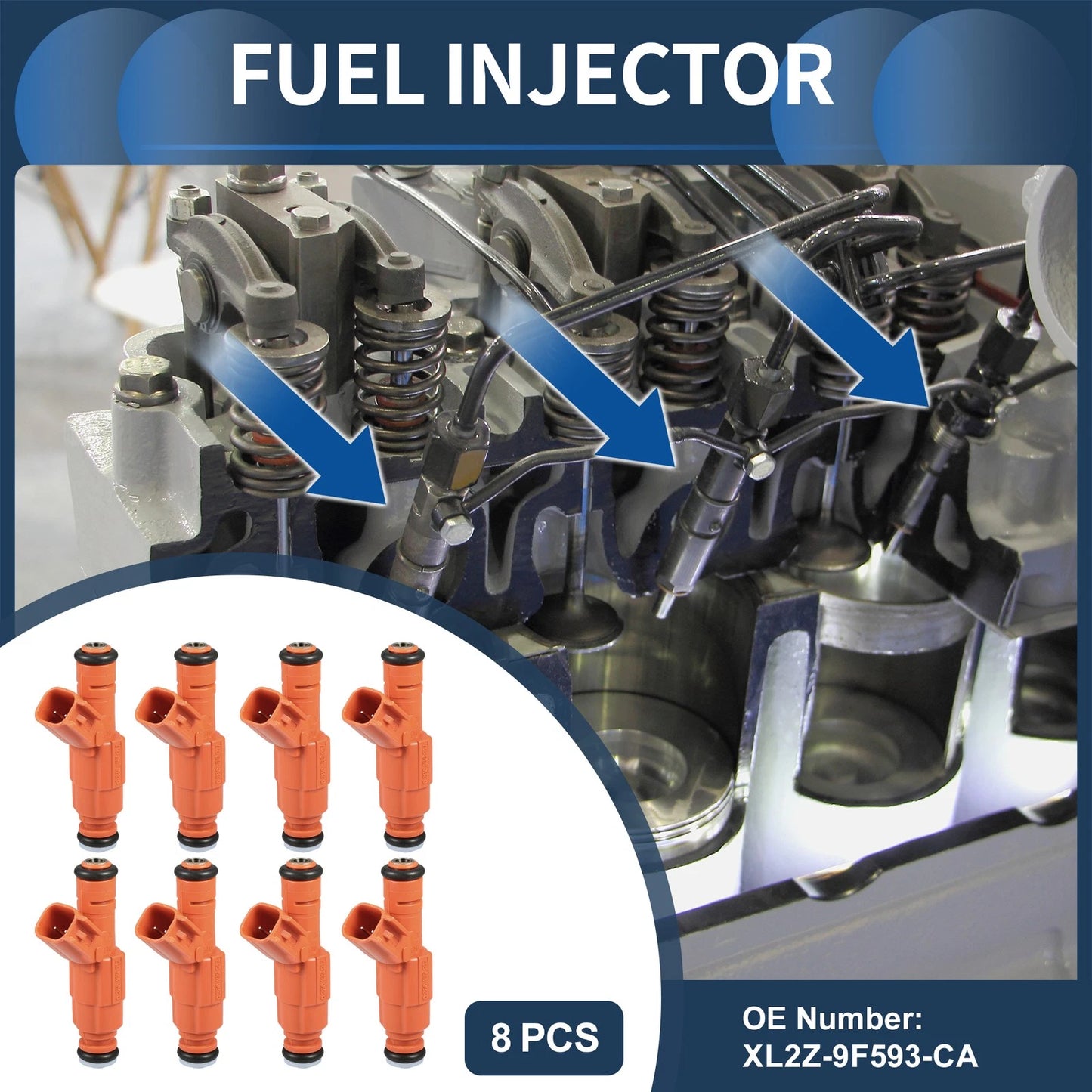Fuel Injector 6.8L Orange 2 x for Ford F-250 (1999-2004)