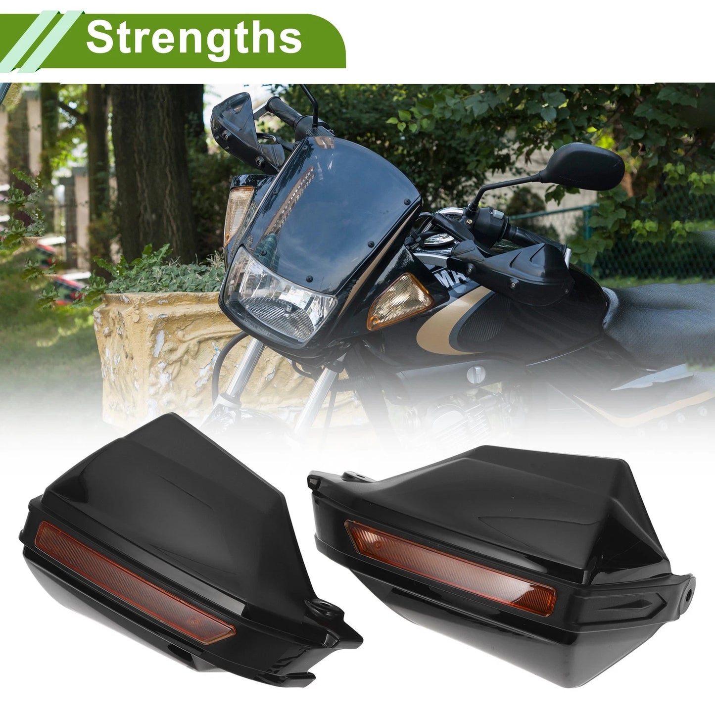 Set Universal Hand Guard Knuckle Protector Black PC Plastic for Motorcycles
