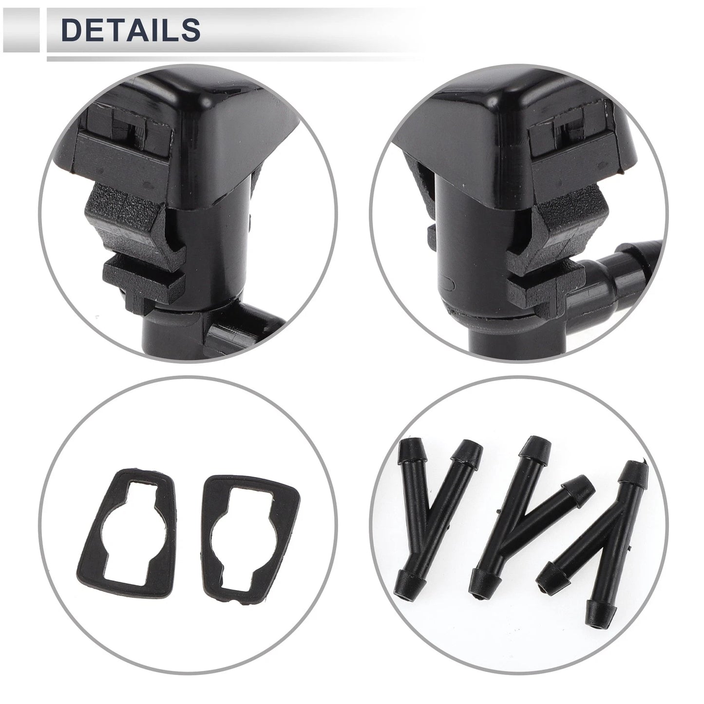 Washer Nozzle & 6 x Hose Connectors for Ford
