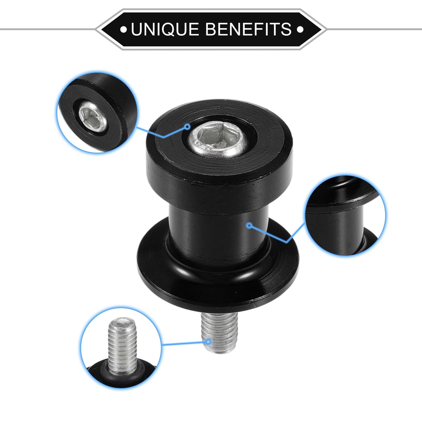 Pair Swingarm Spools 6mm CNC for Motorcycle