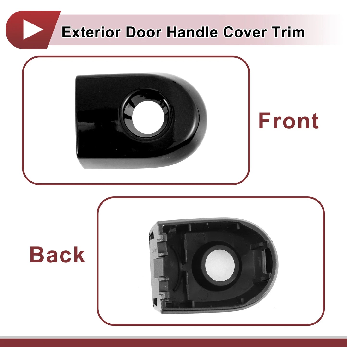 Exterior Door Handle Cover Trim for Nissan Versa (2007-2012) Black