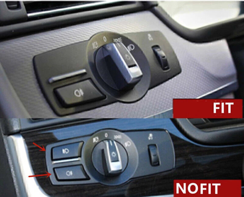 3 x Car Center Headlight Switch Button Panels for BMW 5 Series (2010-2017)