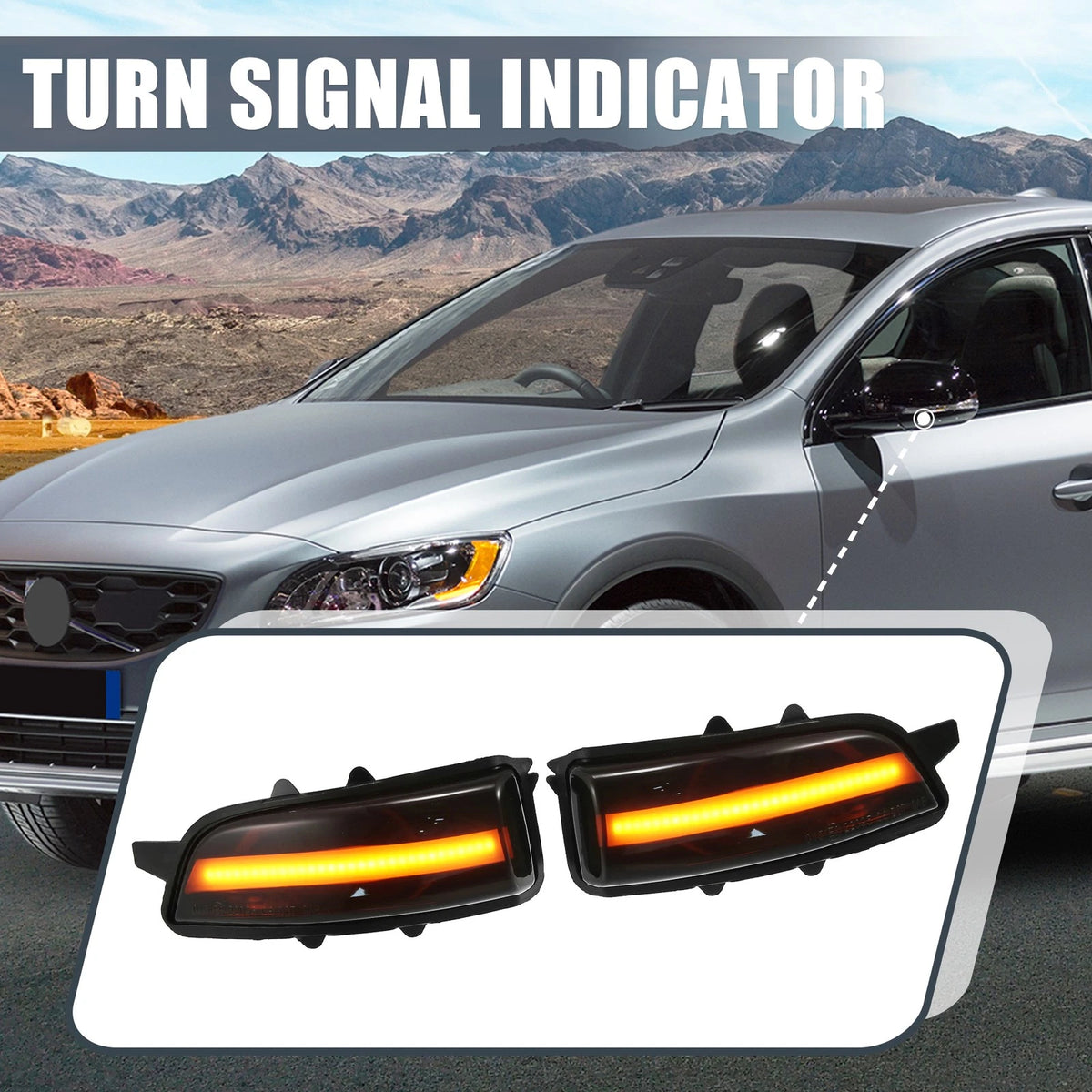LED Side Mirror Turn Signal Light for Volvo S60 S80 C30 C70 V70 (2001-2018)