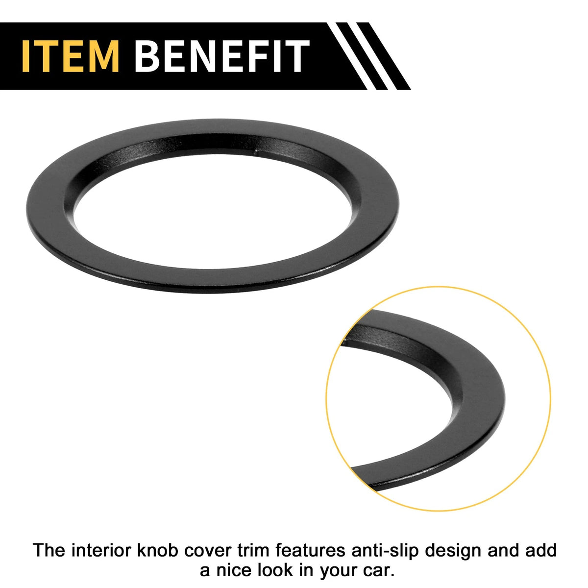 Engine Start Stop Button Knob Cover Ring for Toyota Tacoma (2016-2023) Black