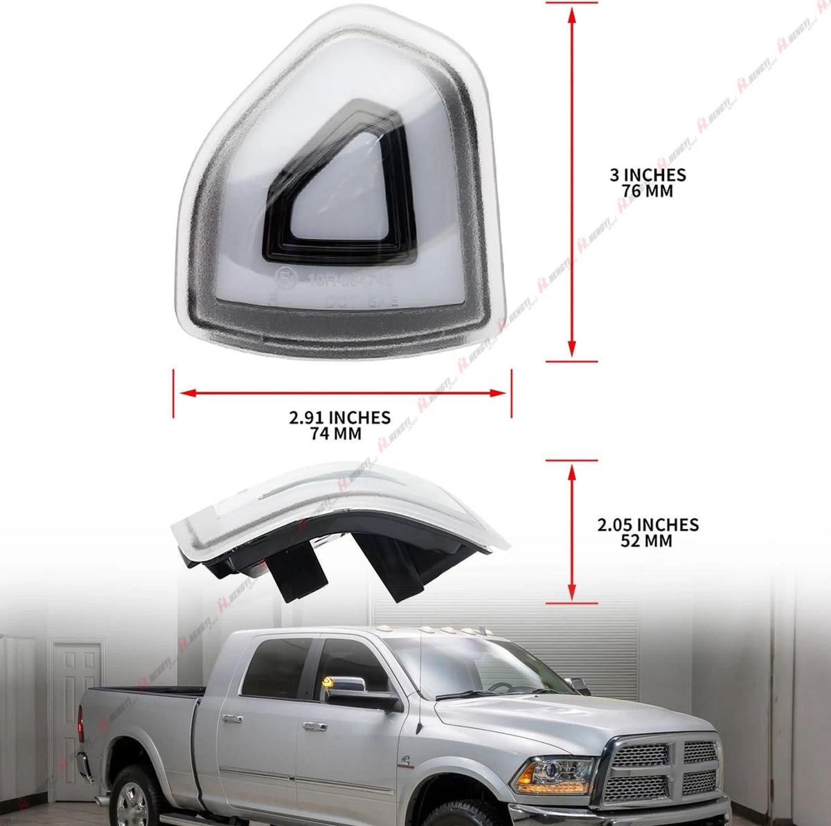 Clear Lens Amber LED Side Mirror Turn Signal Lights for Dodge Ram 1500 2500 3500