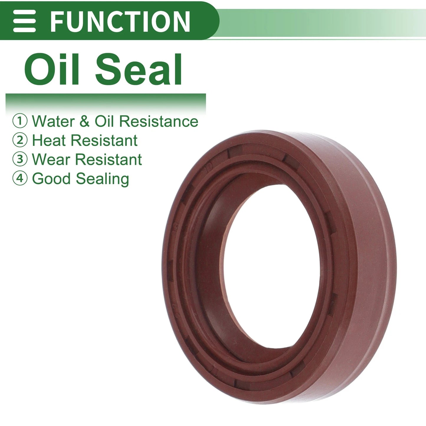 Oil Seal 27x38x10mm FKM Rubber Brown 5 Pcs for Make Model