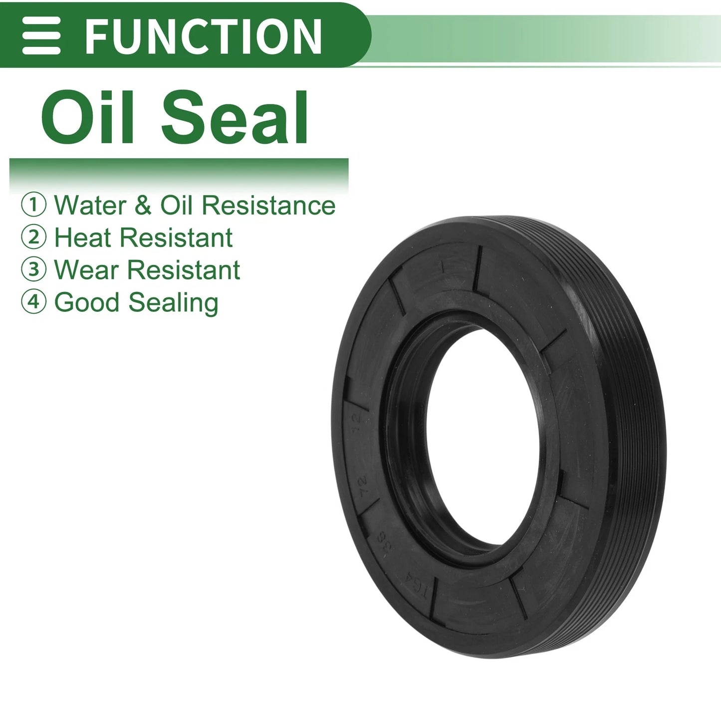 Oil Seal 38x72x12mm Rotary Shaft Seal NBR Rubber Black