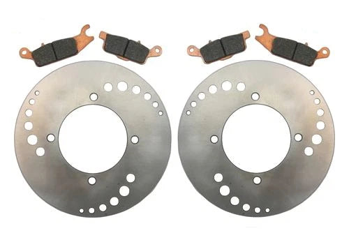 2x Rear Disc Brake Rotors SemiMetallic Pads for Yamaha Grizzly 700 (2007–2023)