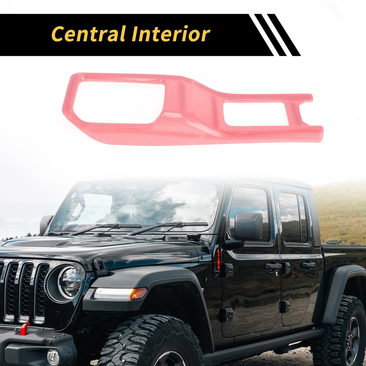 4WD Gear Shift Panel Cover Trim for Jeep Wrangler JL JLU (2018-2024) Pink