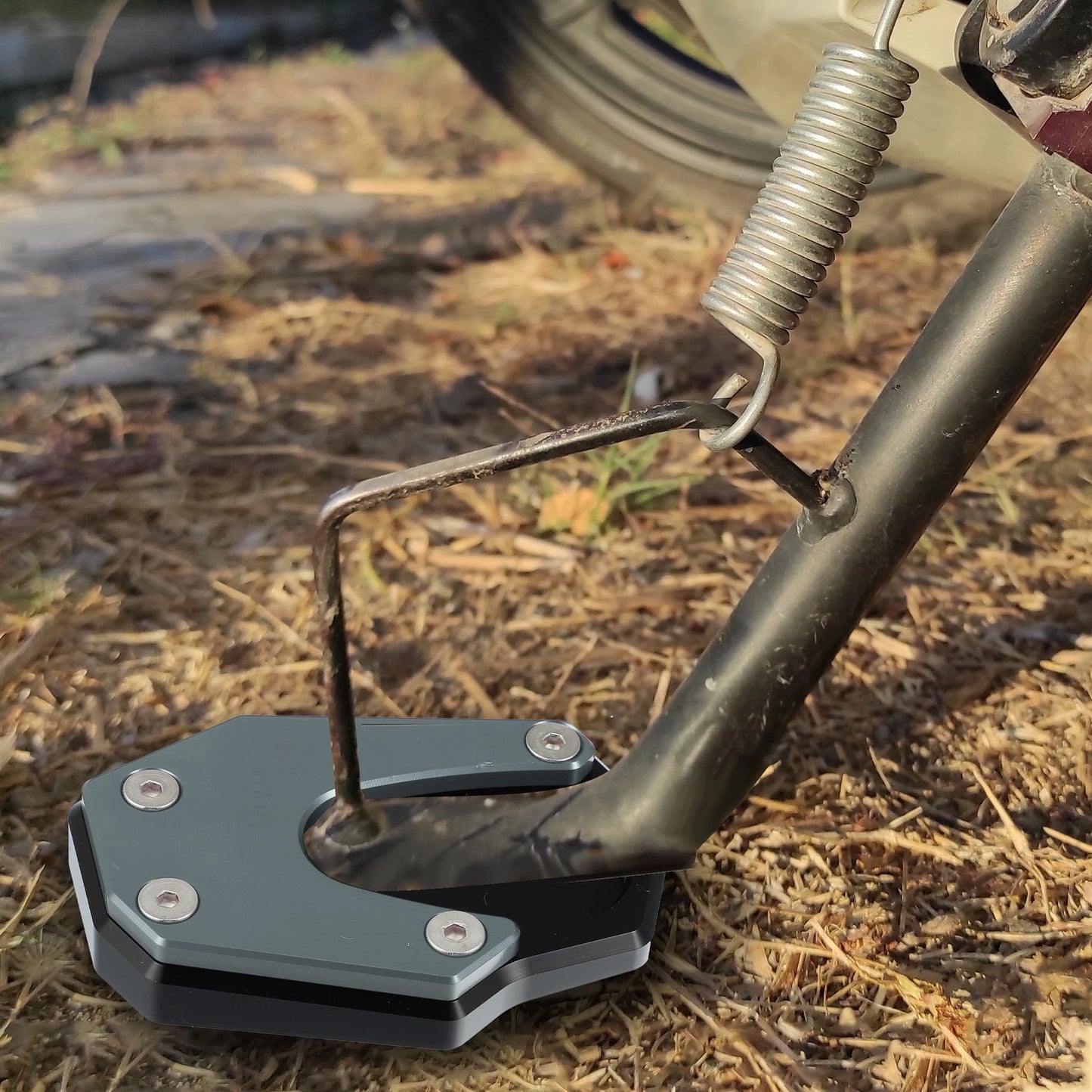 Kickstand Plate Pad Titanium Tone for Suzuki V-Strom 1050