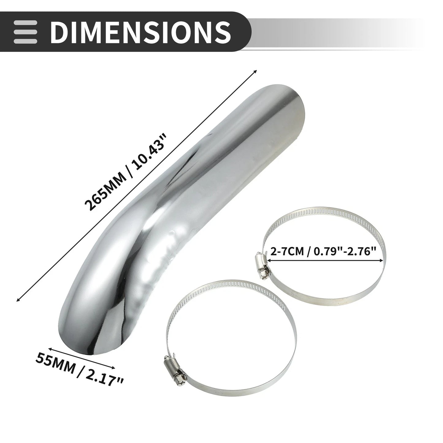 Exhaust Muffler Pipe Heat Shield Curved 265x55mm for Universal Motorcycle