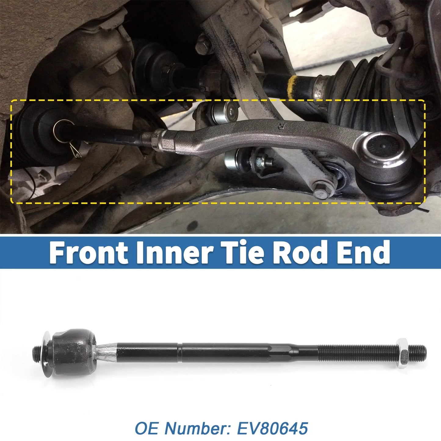 2 x Front Inner Tie Rod End Links for Dodge Grand Caravan (2005-2007)