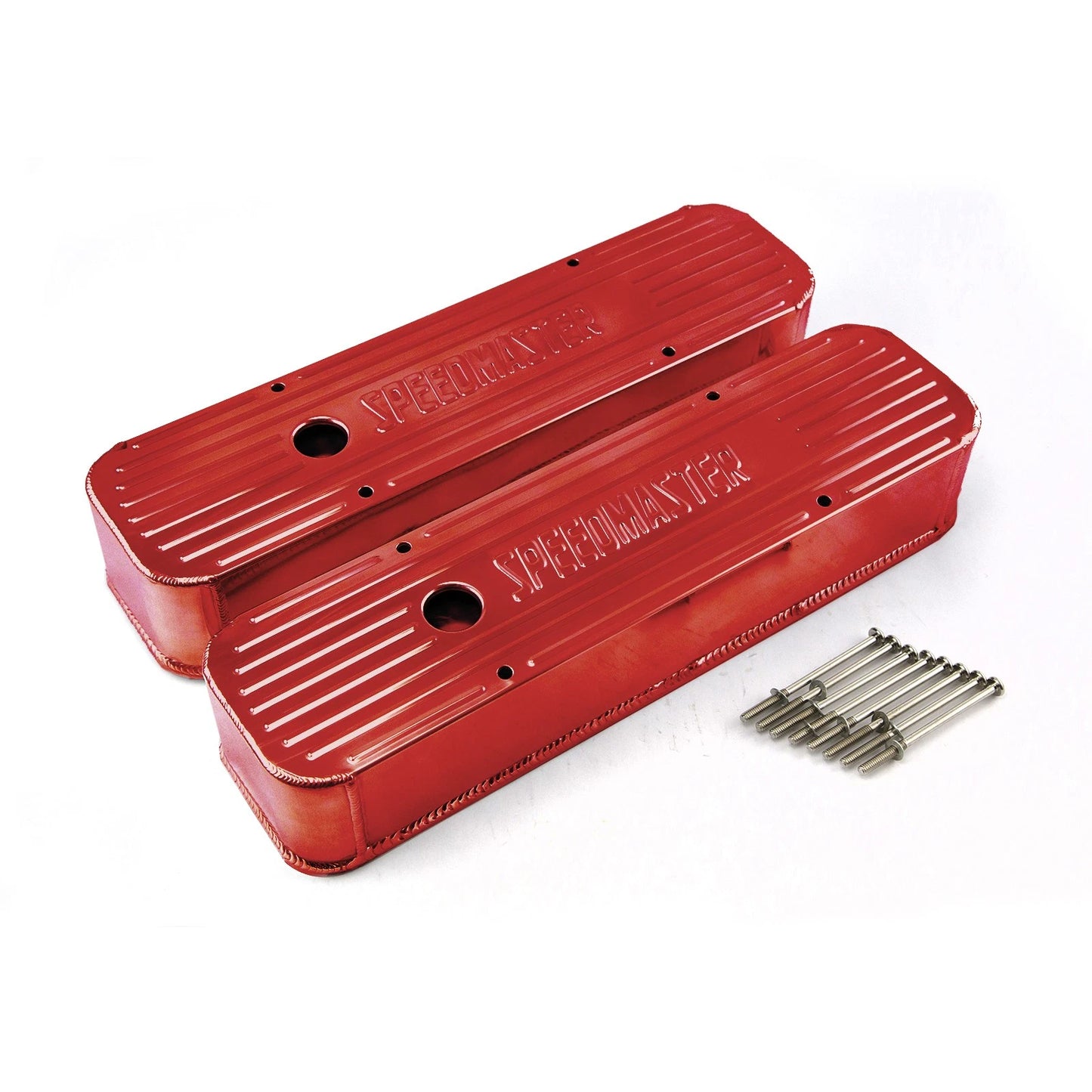 Red Anodized Tall Valve Covers for Chevy SBC 350