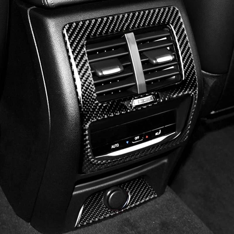 Carbon Fiber Rear Air Condition Outlet Vent Cover Trim Fit For BMW X3 X4 G01 G02