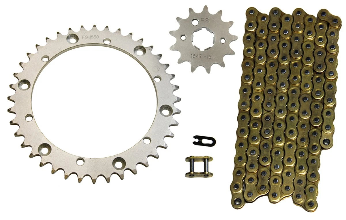 Gold 520x98 Drive Chain & 13/40 Sprockets for Yamaha Warrior 350 (1989–2004)