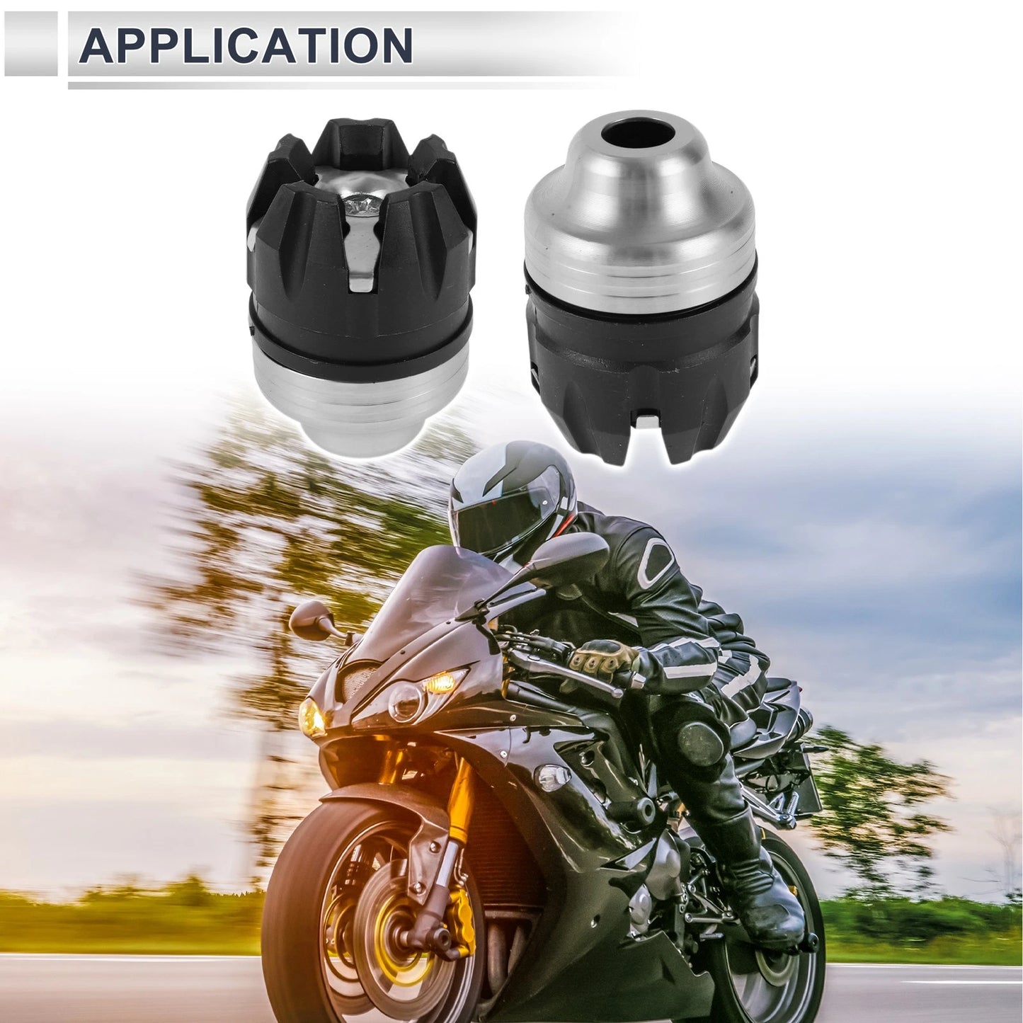 2 x 14mm Aluminum Alloy Plastic Motorcycle Slider Frame for Motorcycle