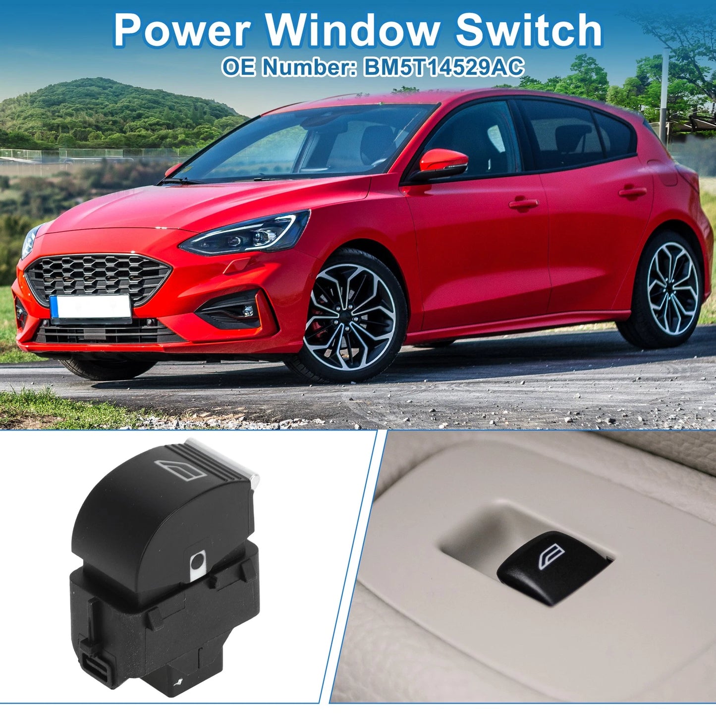 Rear Power Window Switch for Ford C-Max Escape Focus (2013-2019)