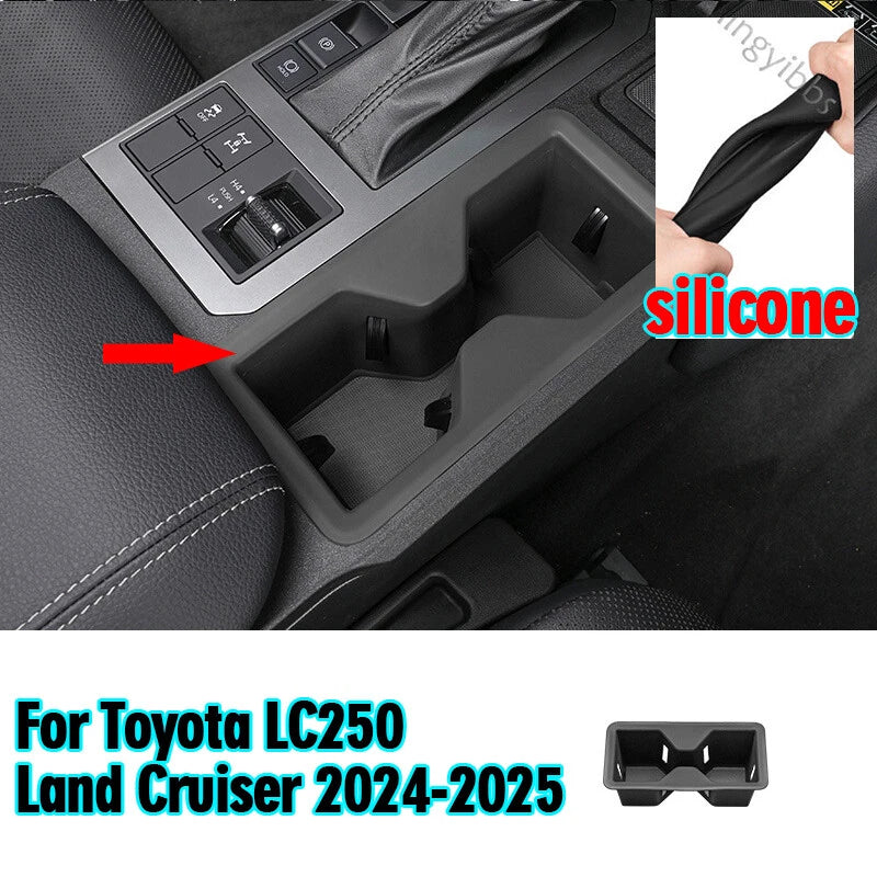 Silicone Water Cup Holder Panel Cover for Toyota LC250 Land Cruiser (2024–2025)