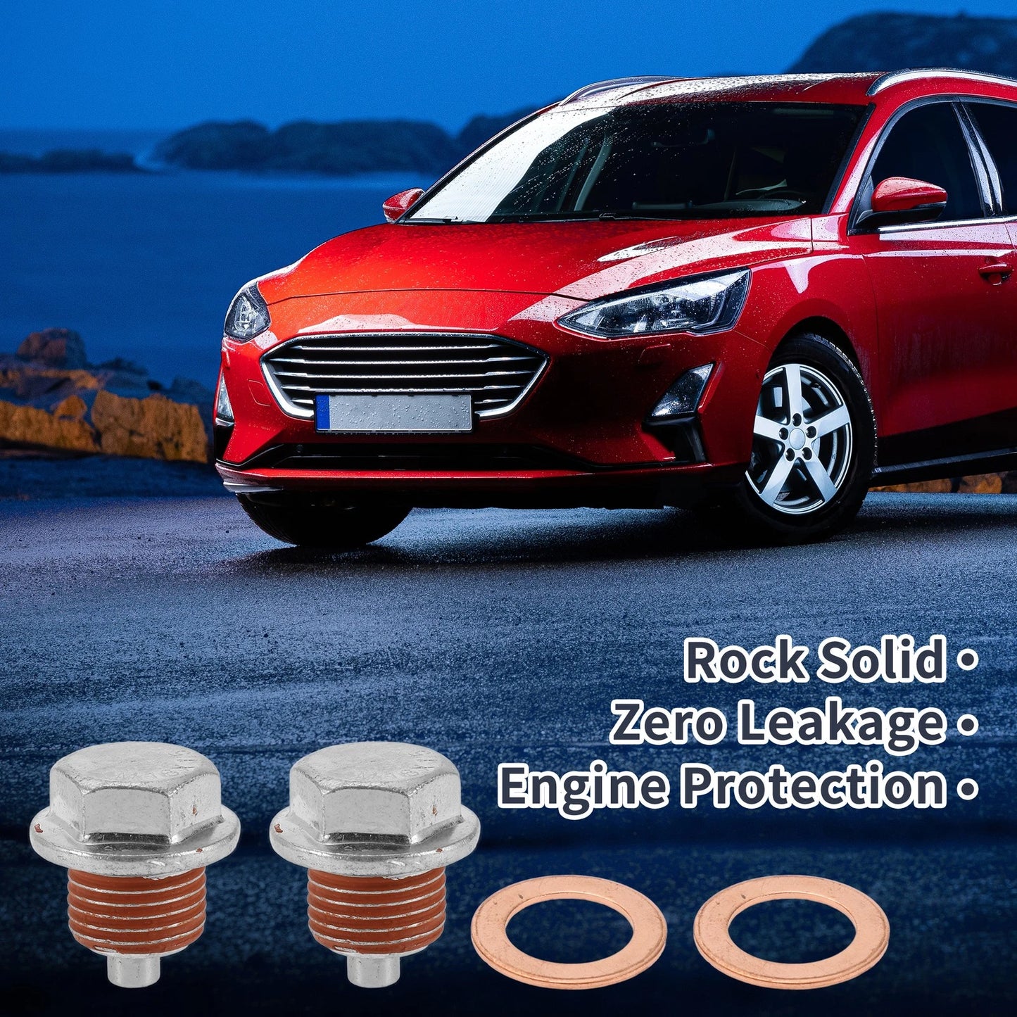 2 x M16x1.5 Copper Oil Drain Plug with Gasket for Car Motorcycle