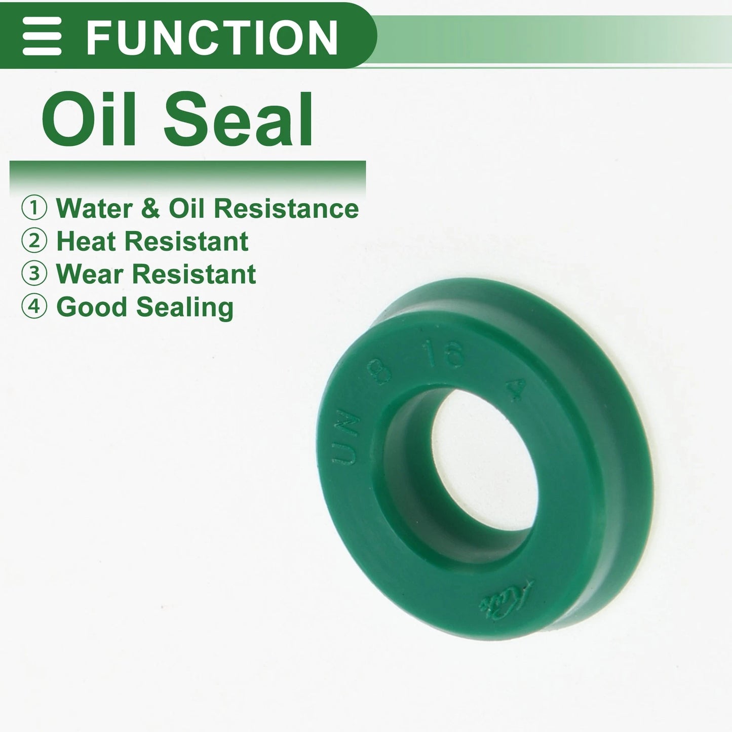 Oil Seal 5 Pcs Seal Ring Rotary Shaft Seal TPU 8x16x4mm High Pressure Green