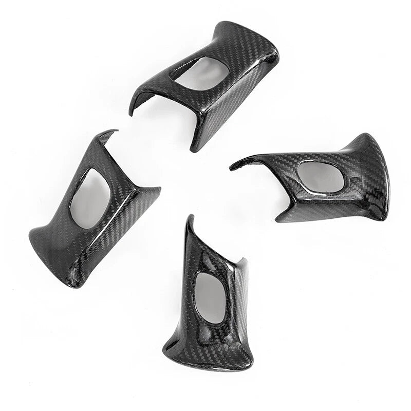 Dry Real Carbon Fiber Interior Steering Wheel Button Cover for Hummer H2 (2003-2007)