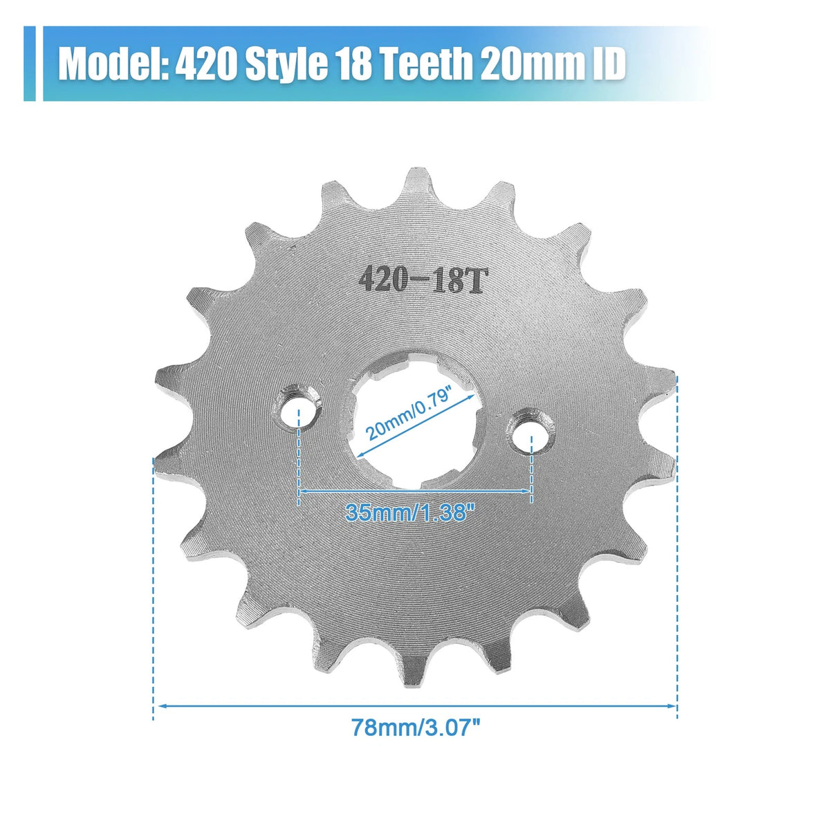 Front Engine / 420 Style 18T 20mm ID / Sprocket Set for Dirt Pit Bike ATV