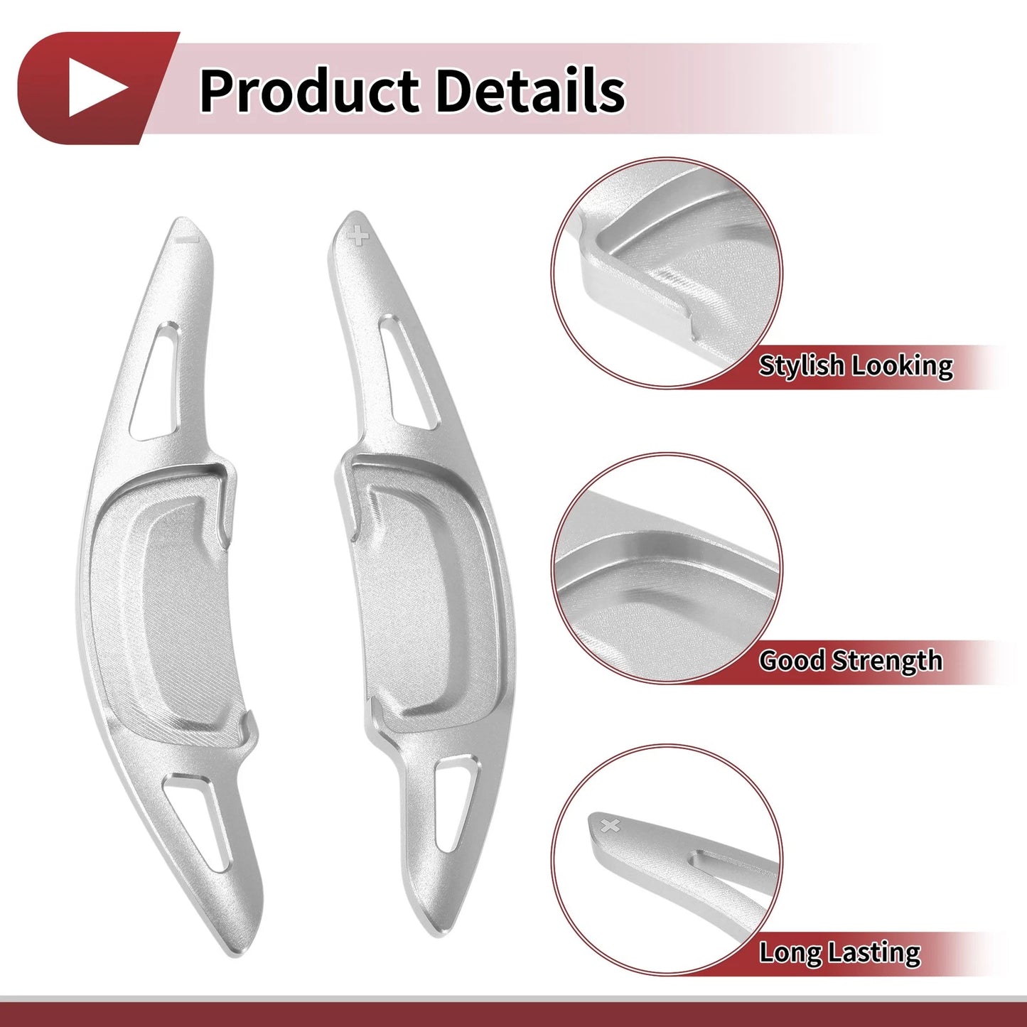 Silver Tone Aluminum Alloy Steering Wheel Paddles for Mazda Axela (2020-2021)