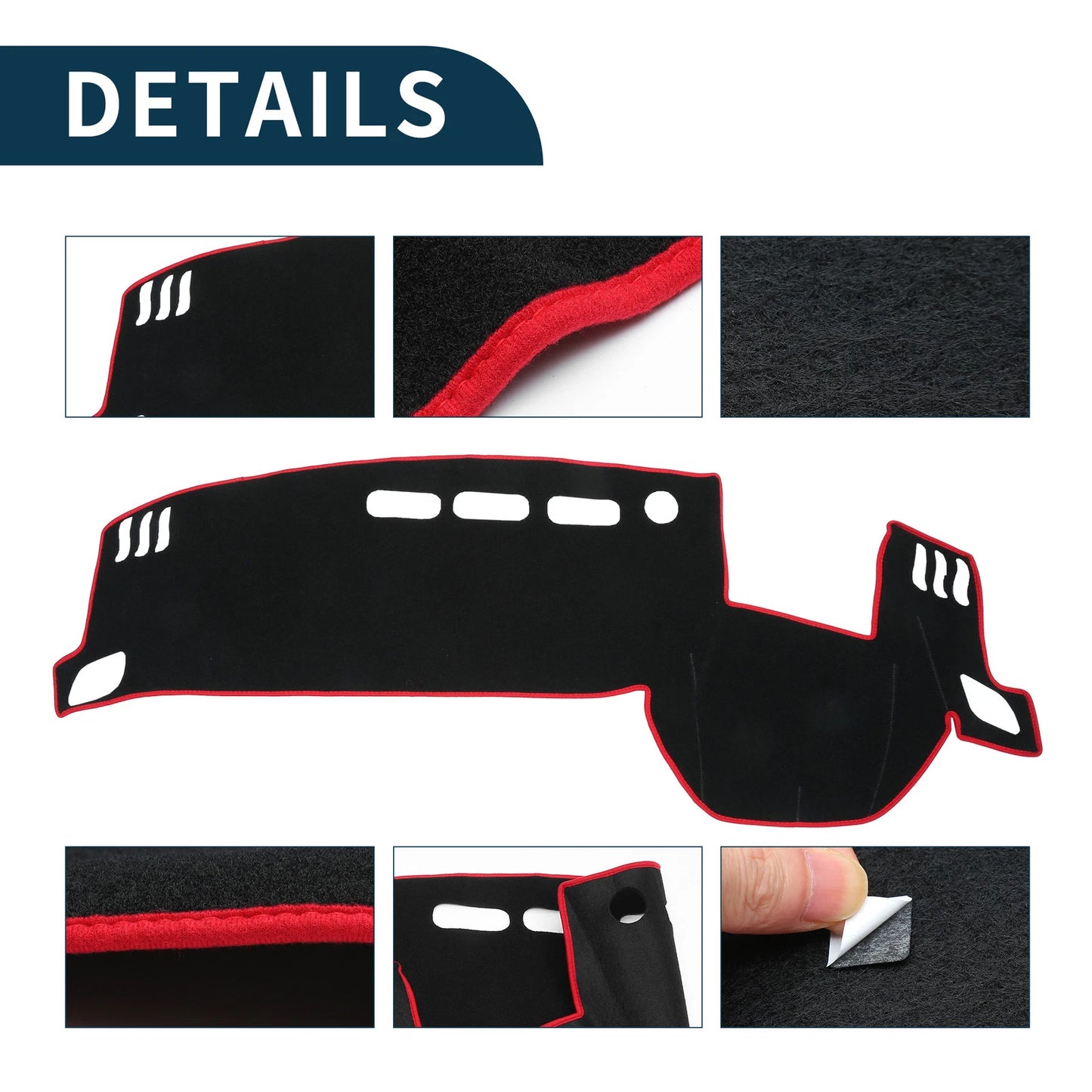Dashboard Cover Mat for Nissan X-Trail T33 (2022-2024) Black Red 1 Set