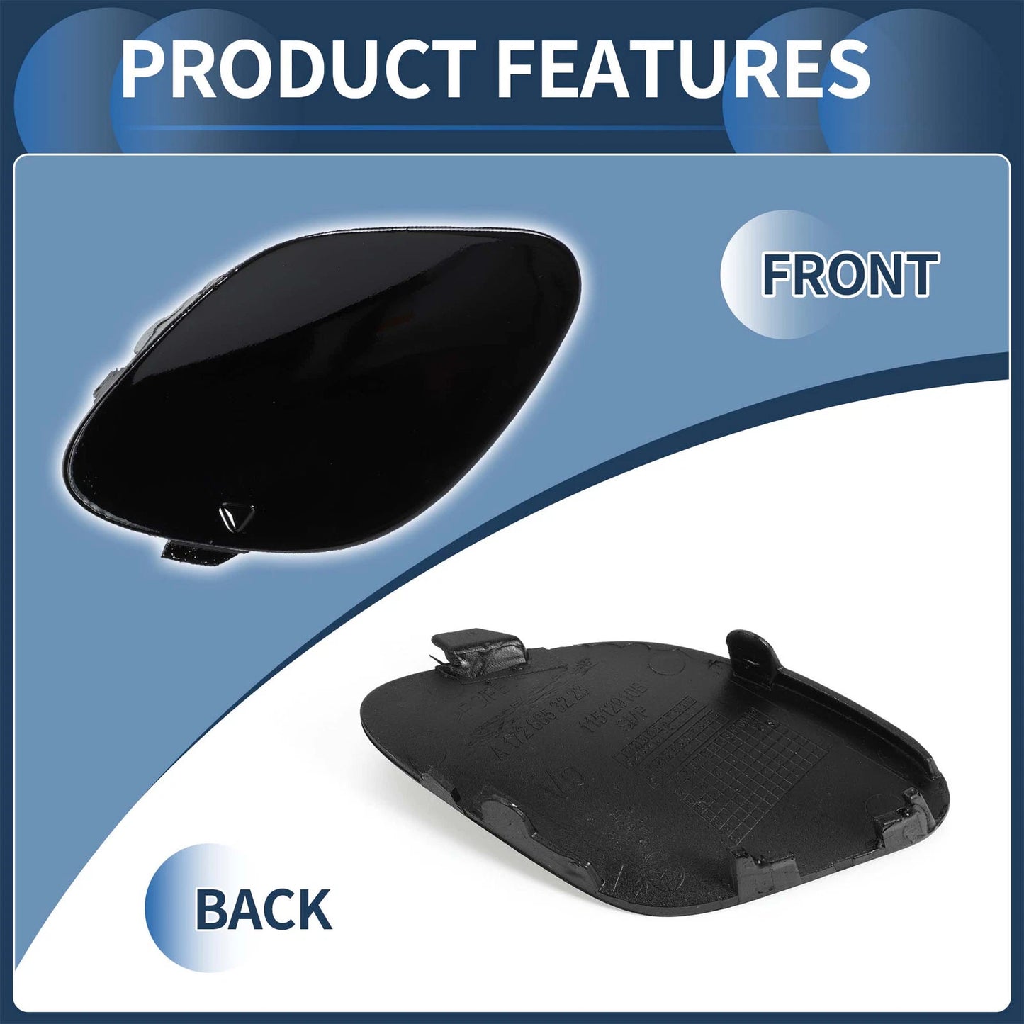Front Bumper Tow Hook Cover for Mercedes-Benz W172 R172 (2012-2019) Black