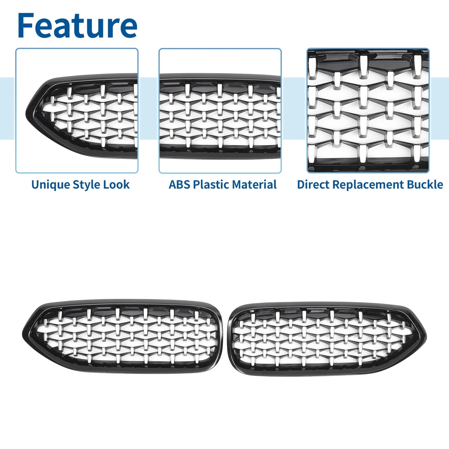 Front Upper Bumper Grille for BMW Z4 G29 Half Chrome Silver Tone