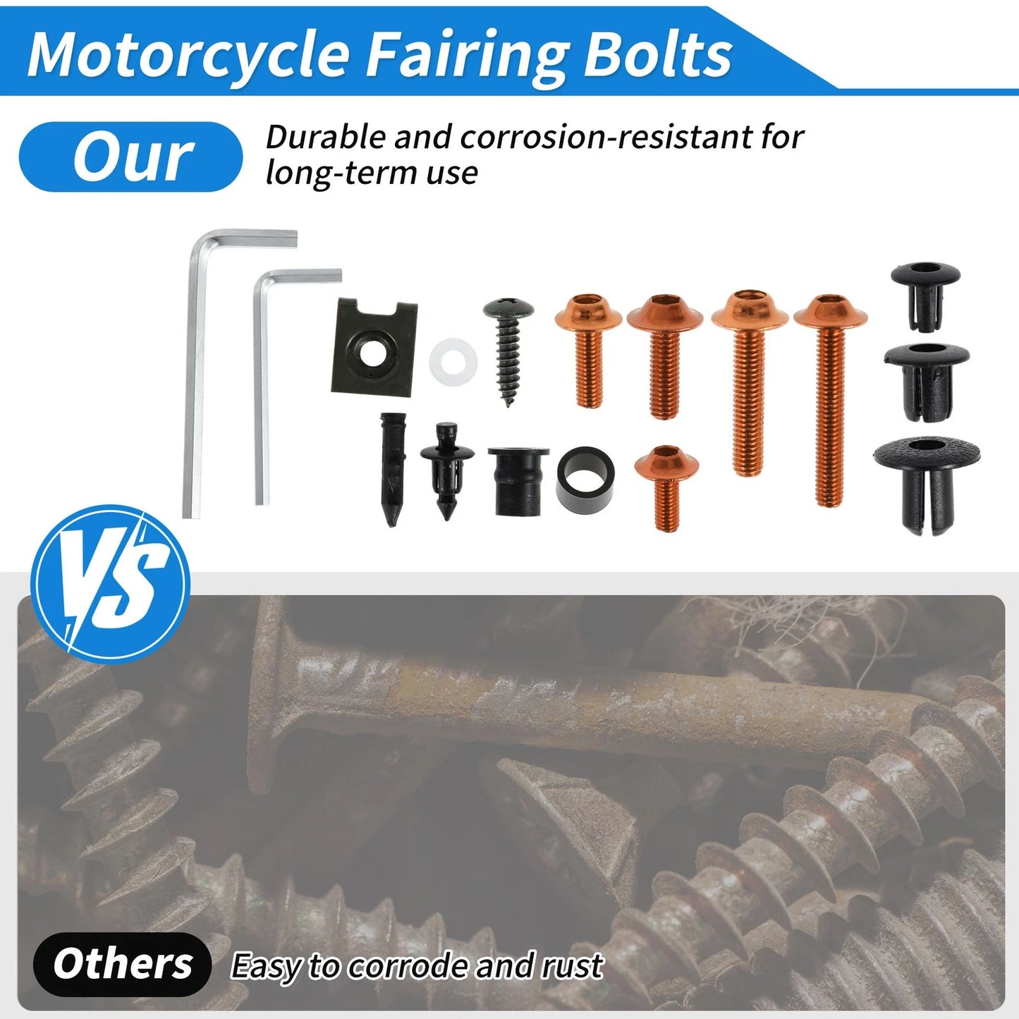 Windshield Bolts for Yamaha motorcycles Aluminum Rubber Orange