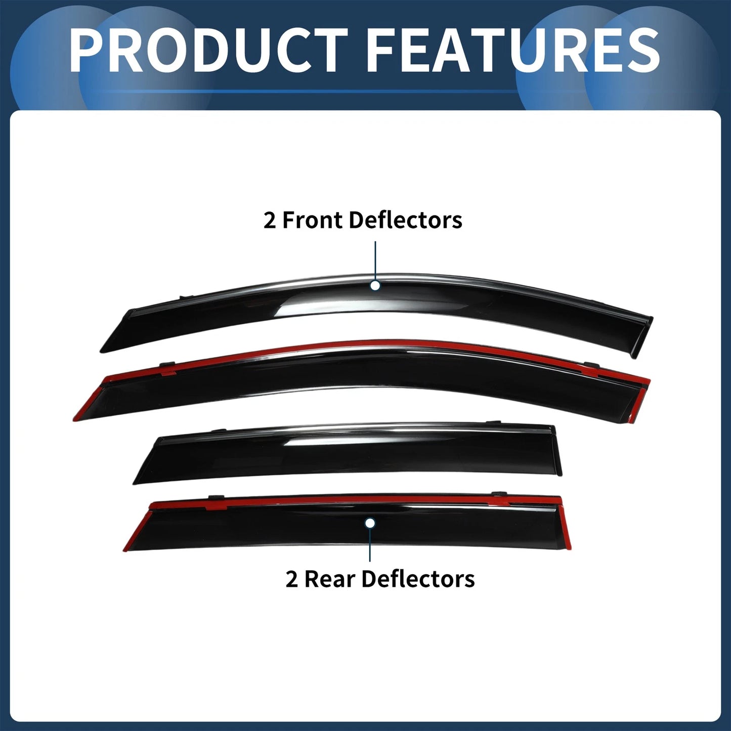 Window Deflectors for Ford Escape 2020 Side Window Vent Visors Black 1 Set