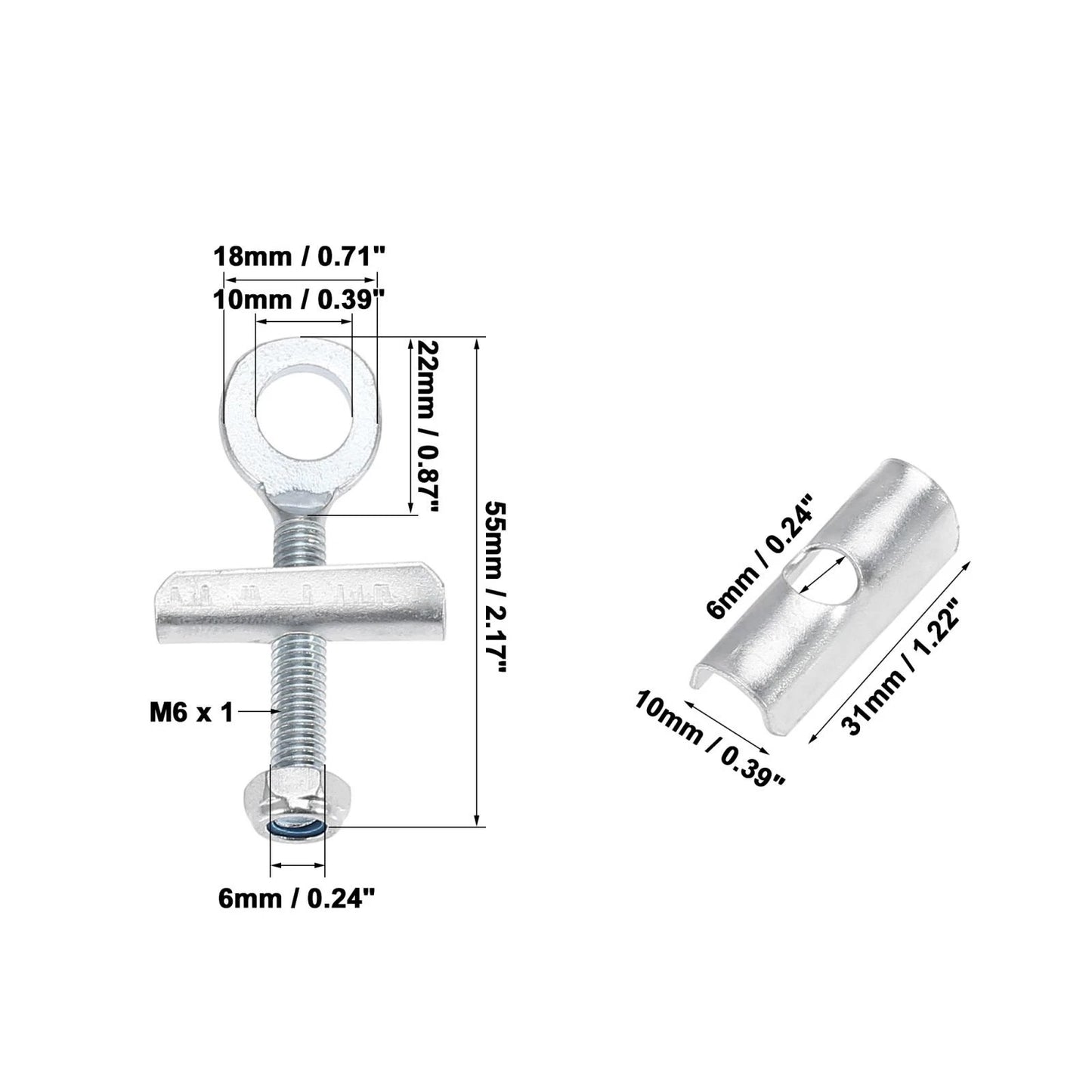 Chain Axle Adjuster Tensioner / 2 x 10mm Dia Hole / Universal Chain Axle Tensioner for Motorcycle