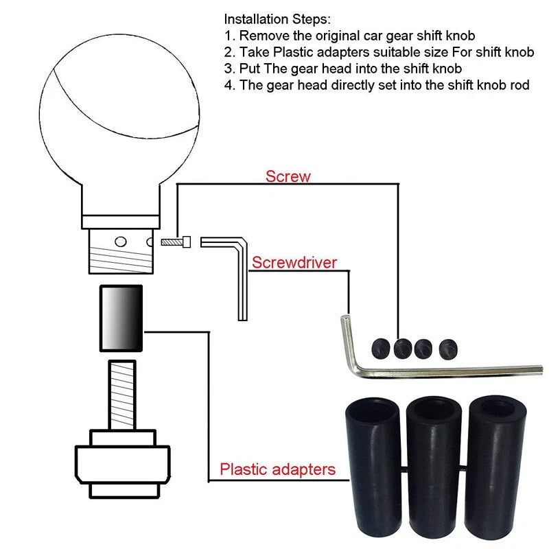 Black Skull Gear Shift Knob for Universal Cars (Fits Most Models)