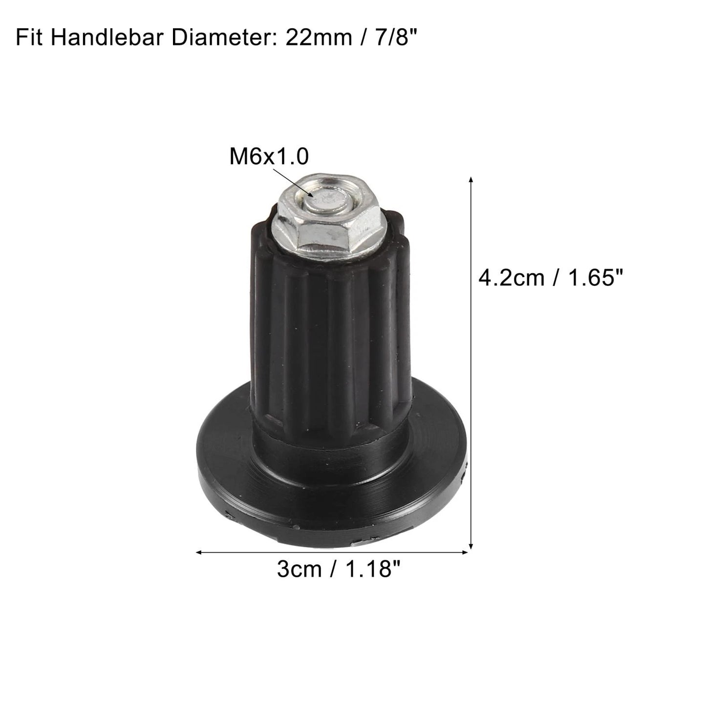 Pair 7/8" 22mm Motorcycle Hand Grips End Caps Aluminum Alloy Black