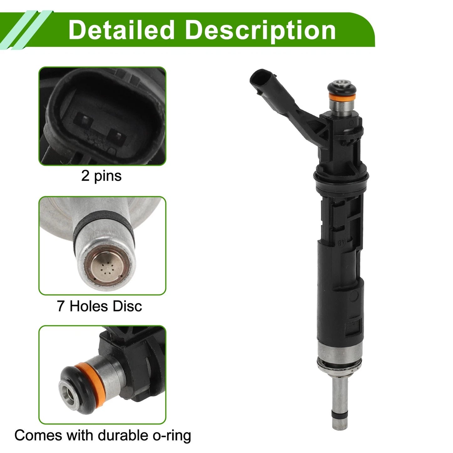 1 Pc Fuel Injector for Porsche 718 Boxster S 2.5L Black (2017-2019)