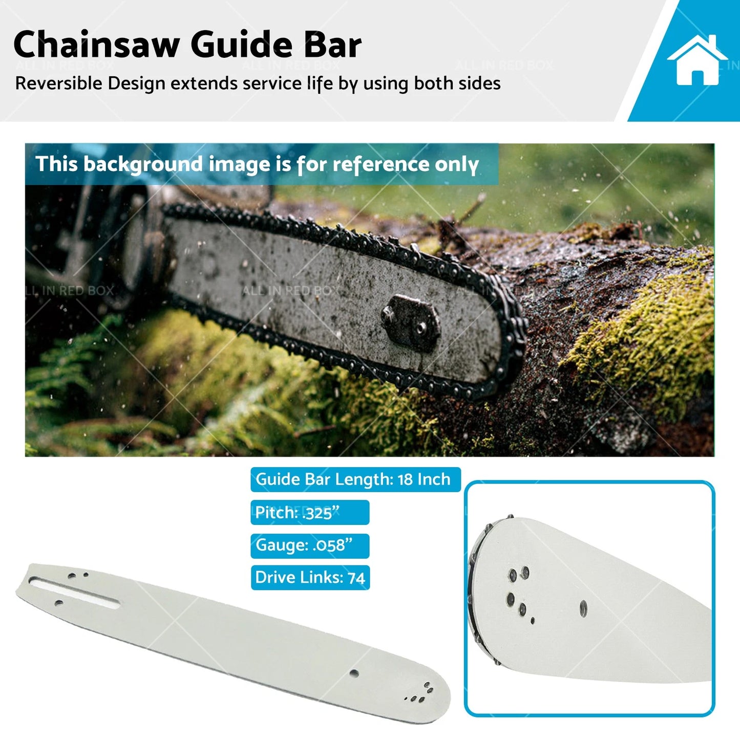 18" .325 .058 74DL Chainsaw Guide Bar for Stihl 024 026 026P 028 Super