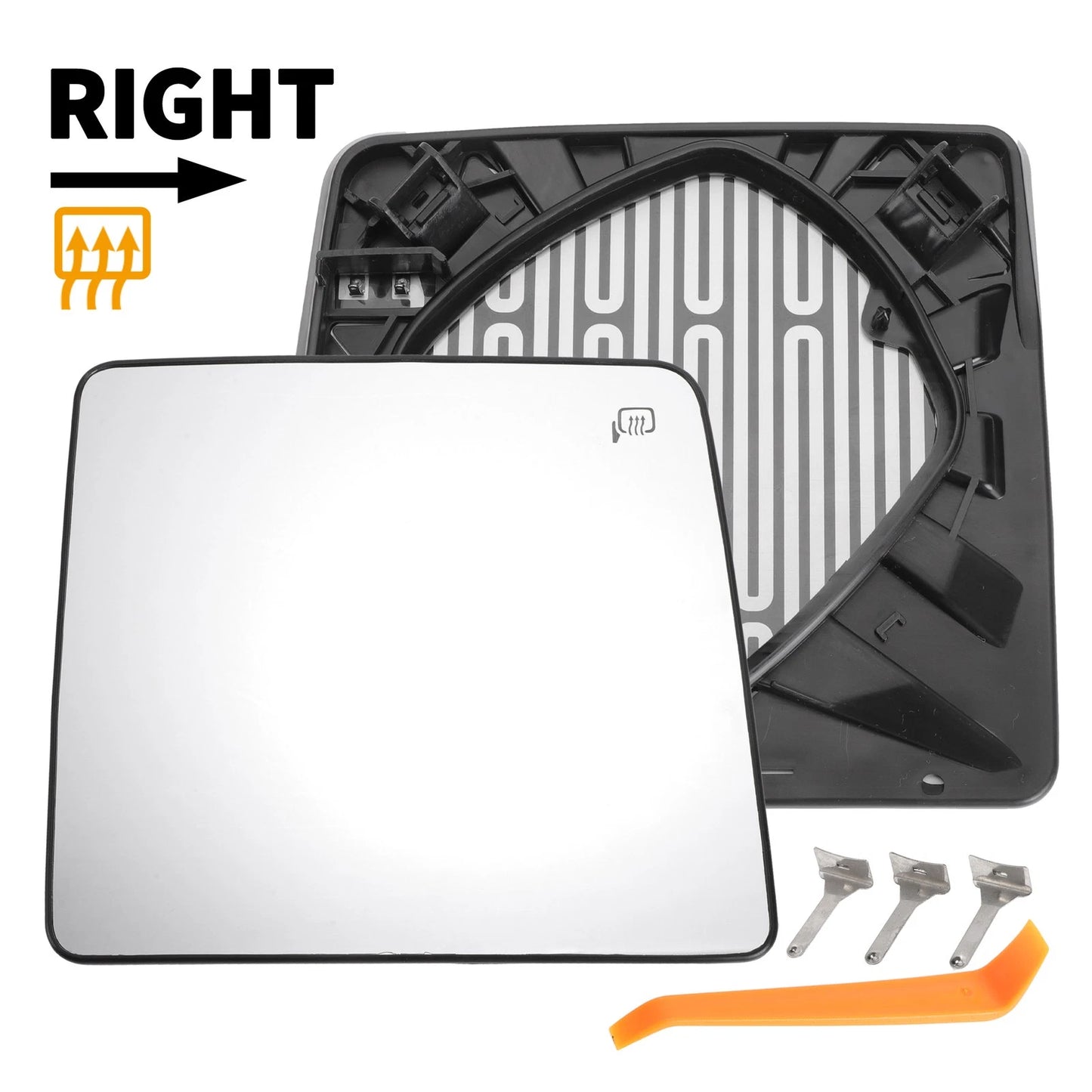 Heated Right Passenger Side Upper Tow Mirror Glass for Ford