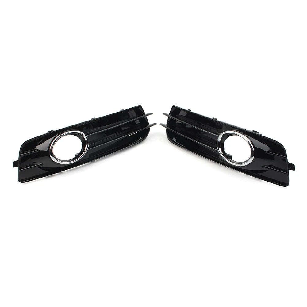 Front Bumper Fog Light Grille Cover with Chrome Ring for Audi A3 (09-12)