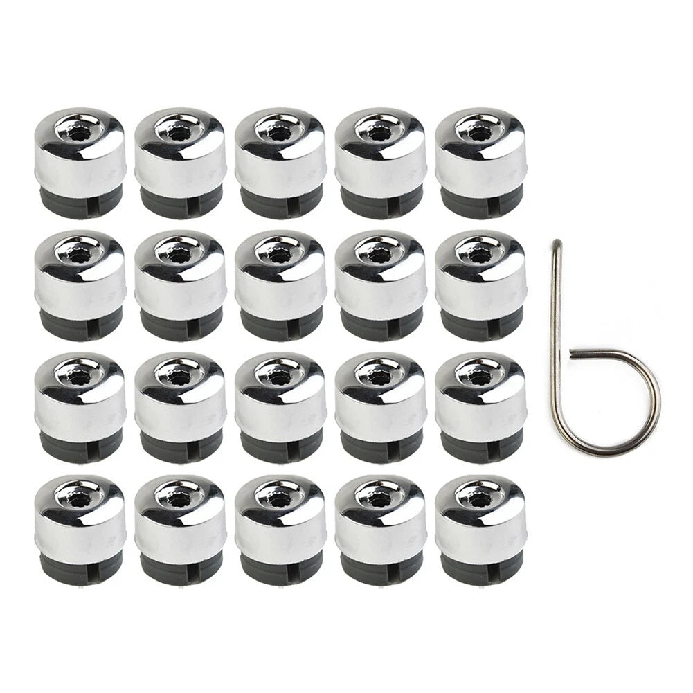 20 x Silver Car Tire Screw Covers