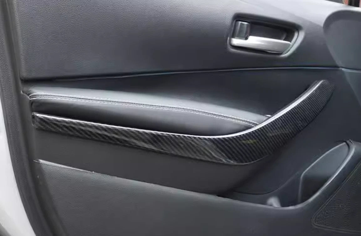 Carbon Fiber Inner Door Armrest Lid Cover Trim for Toyota Corolla (2020-2024)
