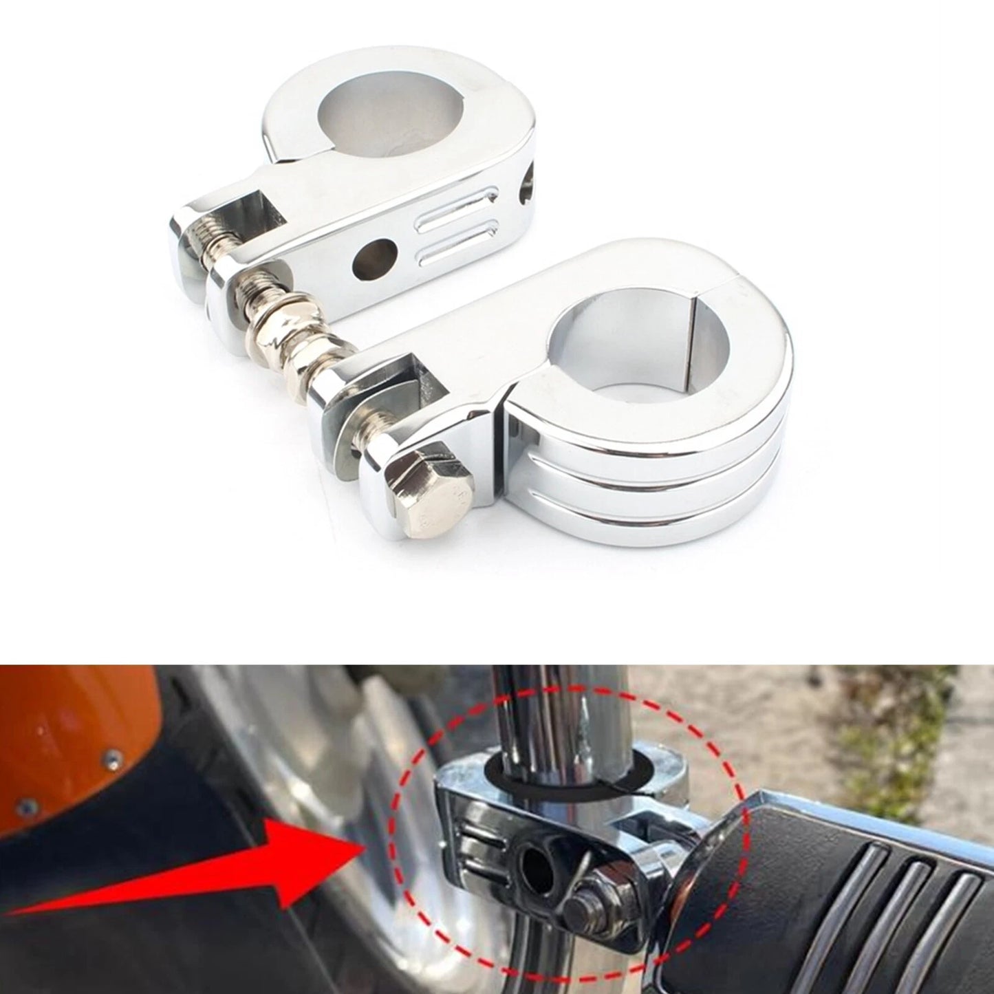 38MM Engine Guard Crash Bar Foot Peg Mount Clamp for Harley Dyna