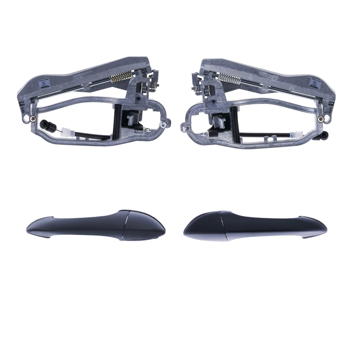4pcs Rear LH+RH Primed Black Door Handle and Carrier for BMW X5 (2000–2007)